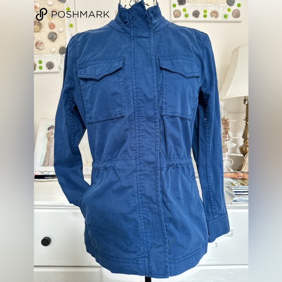 🆕 Style & Co Bright Navy Utility Jacket – Zip Front, Waist Tie | Size S | Sprin - Picture 1 of 16